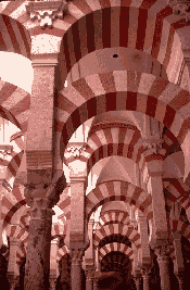 Detail from the Great Mosque at Cordova, Spain. Photo from the Aga Khan Archive, MIT